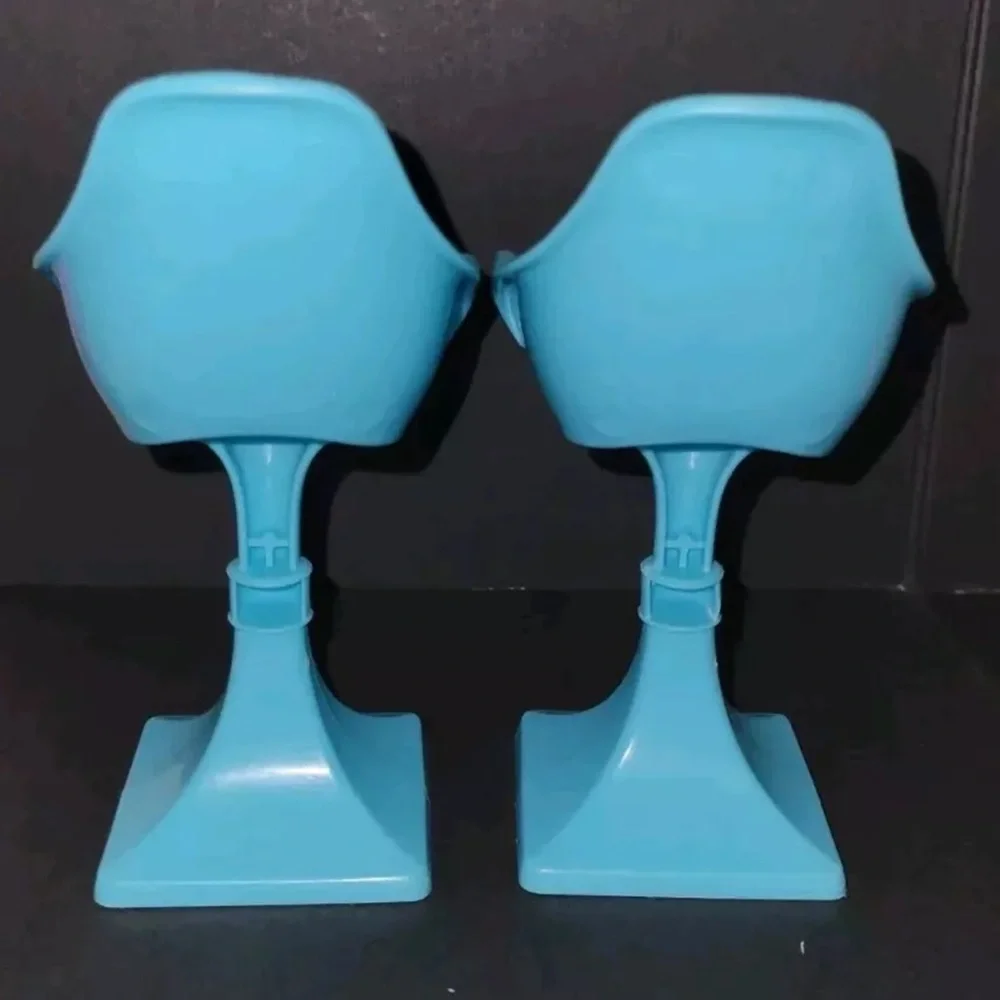 Barbie Doll Dreamhouse Dining Table 2 Blue Chairs Mod Bar Stool Lot
